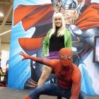 Gwen Stacey and Spider-Man cosplayers at Fan Expo Canada