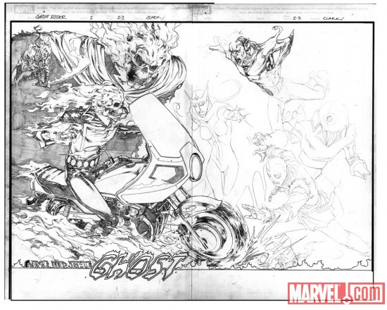 Ghost Rider (2011) #1 pencils by Matthew Clark
