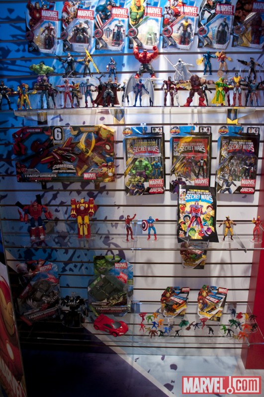 Marvel Transformers action figures at the Hasbro Showroom