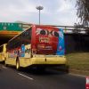 Wolverine tears across a bus in Mexico as part of the Jetix promotional campaign