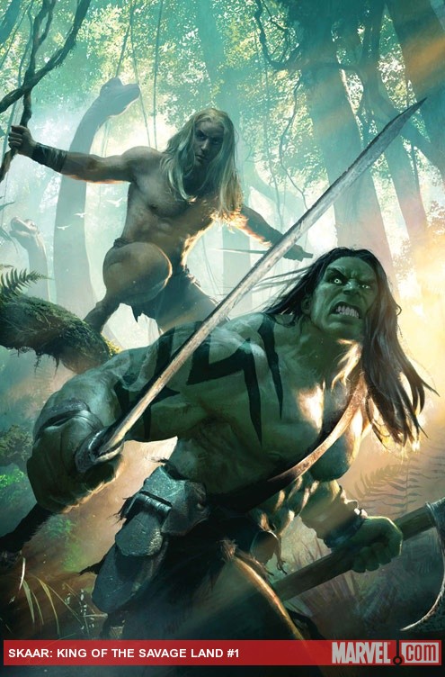 Skaar: King of the Savage Land #1 cover by Michael Komarck