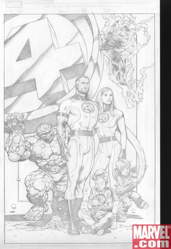 Fantastic Four pencil art by Dale Eaglesham