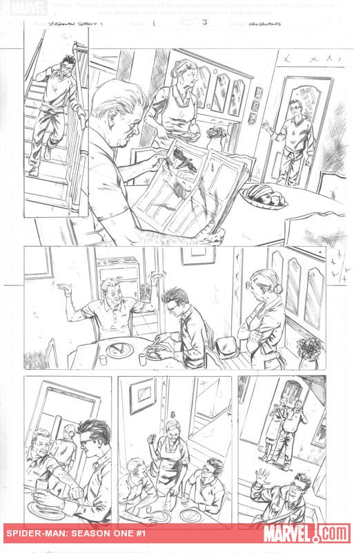Season One: Spider-Man #1 preview pencils by Neil Edwards