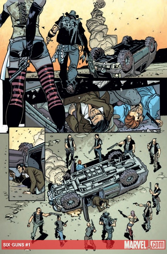 Six Guns #1 preview art by Davide Gianfelice