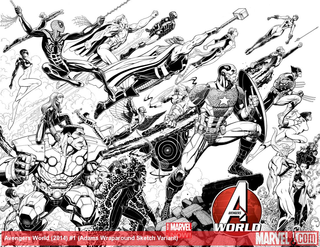 Avengers World (2014) #1 (Adams Wraparound Sketch Variant)