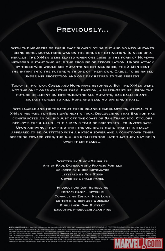 X-MEN: SECOND COMING - REVELATIONS: BLIND SCIENCE #1 recap page