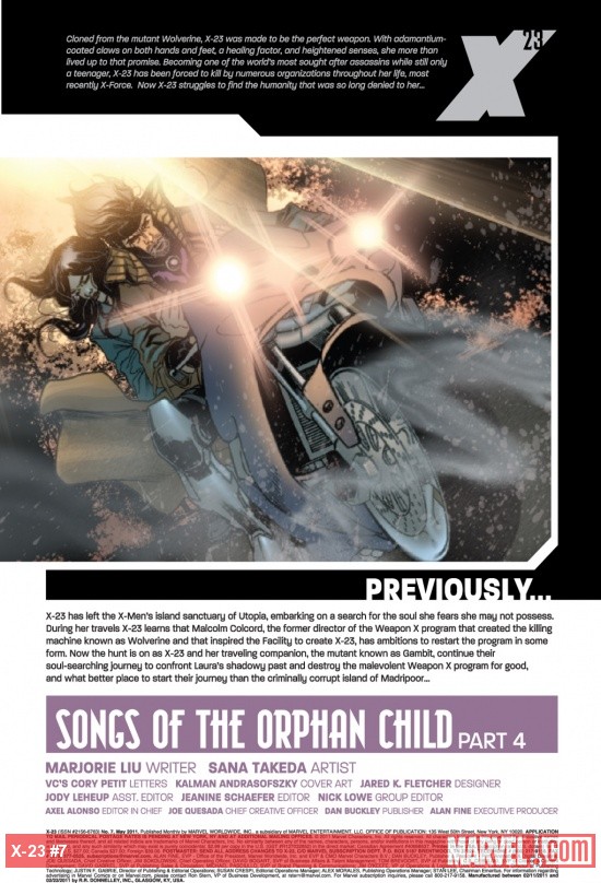 X-23 #7 recap page