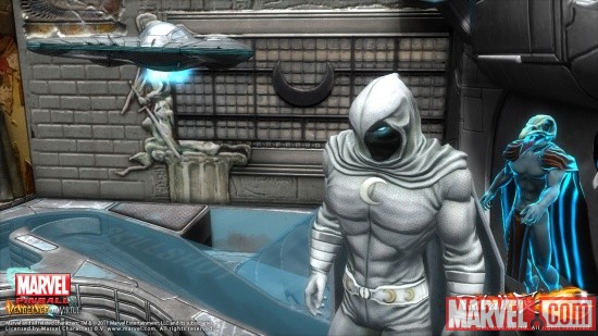 Screenshot of the Moon Knight table from Marvel Pinball: Vengeance and Virtue