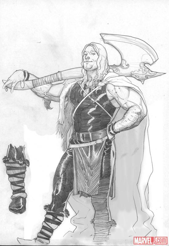 Young Thor pencil sketch by Esad Ribic