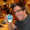 Artist Todd Nauck shows off his Captain America cookie!