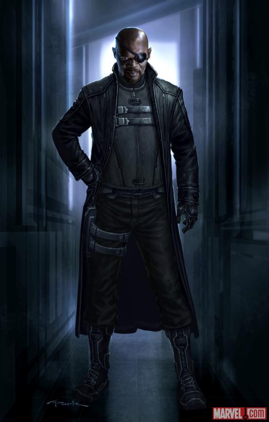 Nick Fury concept art by Andy Park from Marvel's The Avengers
