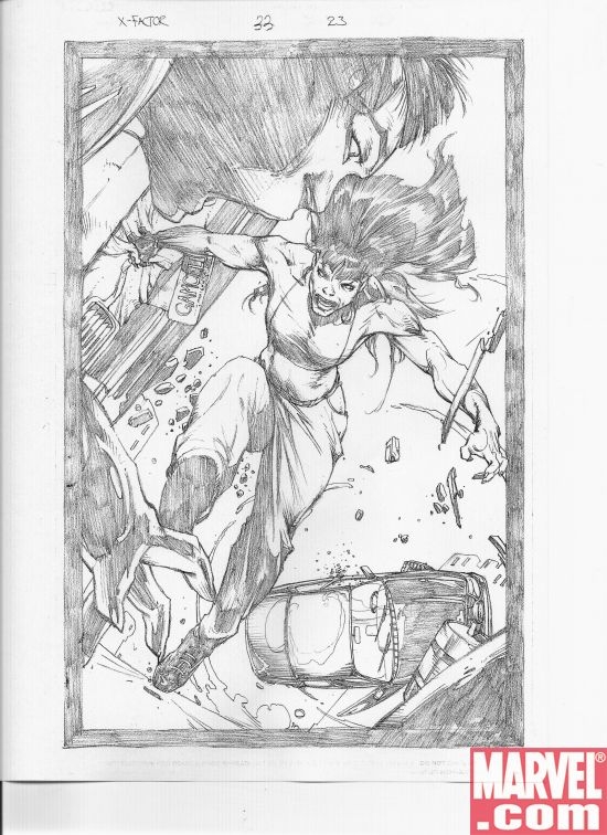 X-FACTOR #33 pencil art by Larry Stroman