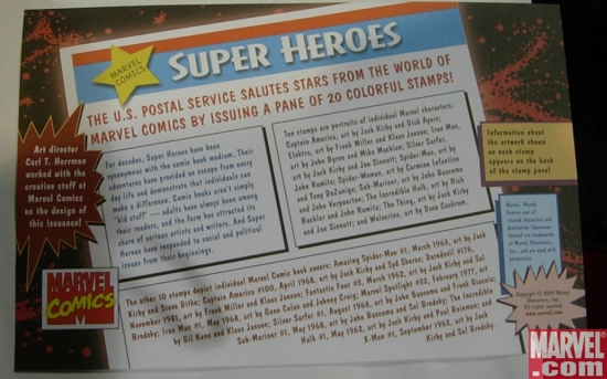 Marvel USPS stamps ceremony program