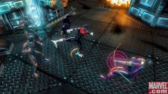 Nightcrawler and Hawkeye In The Omega Base