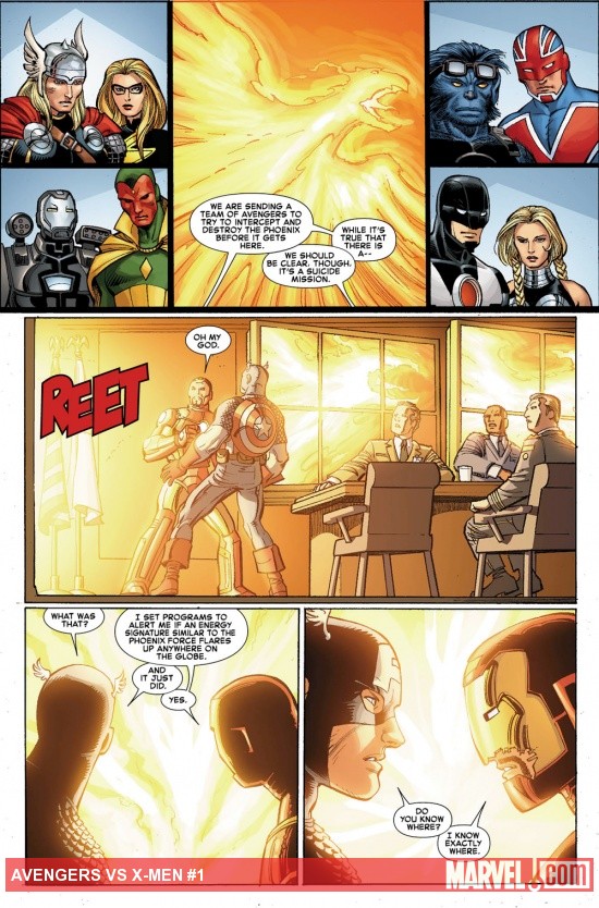 Avengers Vs. X-Men #1 preview art by John Romita Jr.