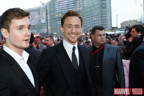 Tom Hiddleston at the Moscow premiere of Marvel's the Avengers
