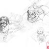 Cory Walker Kraven and Rhino sketches