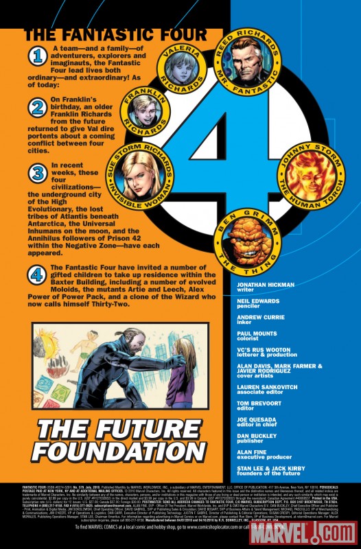 FANTASTIC FOUR #579 recap page