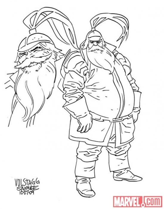 Volstagg sketch by SIEGE: EMBEDDED artist Chris Samnee