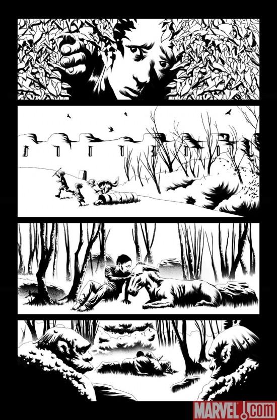 Black and white preview art by Richard Isanove