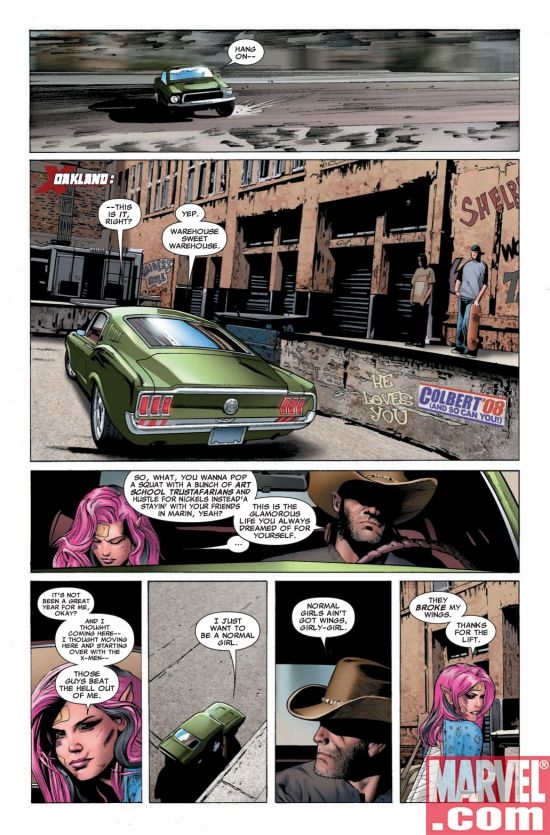 Colbert '08 Easter Egg from UNCANNY X-MEN #502