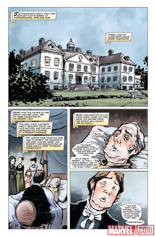 SENSE & SENSIBILITY #1 interior art by Sonny Liew