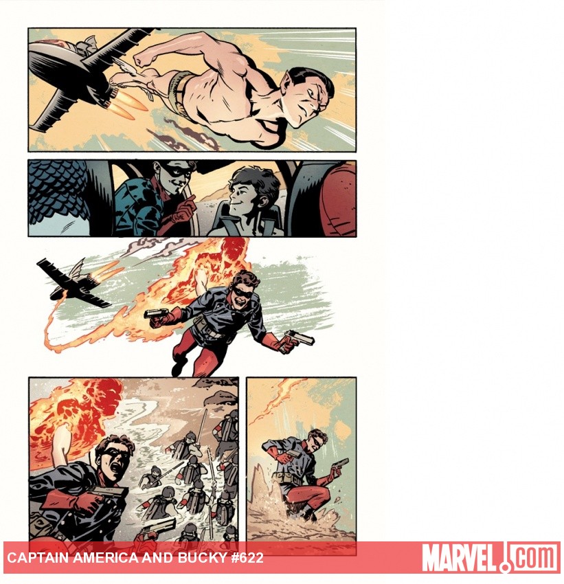 Captain America & Bucky #622 preview art by Chris Samnee