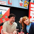 The Watcher's Lorraine Cink and Tom Brevoort at Avengers Vs X-Men Release Party at Midtown Comics