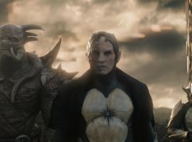 Malekith (Christopher Eccleston) & Kurse (Adewale Akinnuoye-Agbaje) lead an army of Dark Elves in Marvel's Thor: The Dark World