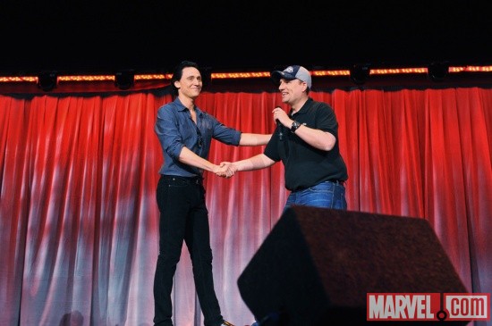 Tom Hiddleston and Kevin Feige at D23 2011