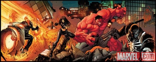 Venom, Red Hulk, X-23 and Ghost Rider by Stefano Caselli
