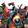 Image Featuring Hulk, Vision, Human Torch, Wolverine, Invisible Woman, Captain Marvel (Carol Danvers), Iron Man, The Winter Soldier, Mr. Fantastic, Quicksilver, Beast, Spider-Woman (Jessica Drew), Captain America, Spider-Man, Doctor Strange, Storm, Falcon, Thing, Hawkeye