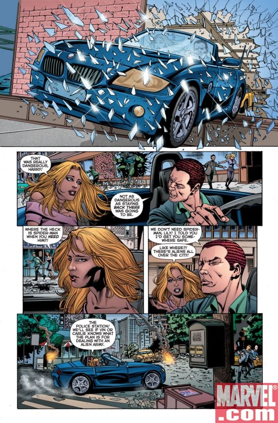 Colbert '08 Easter Egg from SECRET INVASION: THE AMAZING SPIDER-MAN #2