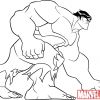 Black and white lineart of Hulk from 'The Avengers: Earth's Mightiest Heroes!'