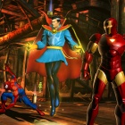 Screenshot of Doctor Strange, Spider-Man and Iron Man from Ultimate Marvel vs. Capcom 3