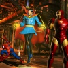 Screenshot of Doctor Strange, Spider-Man and Iron Man from Ultimate Marvel vs. Capcom 3