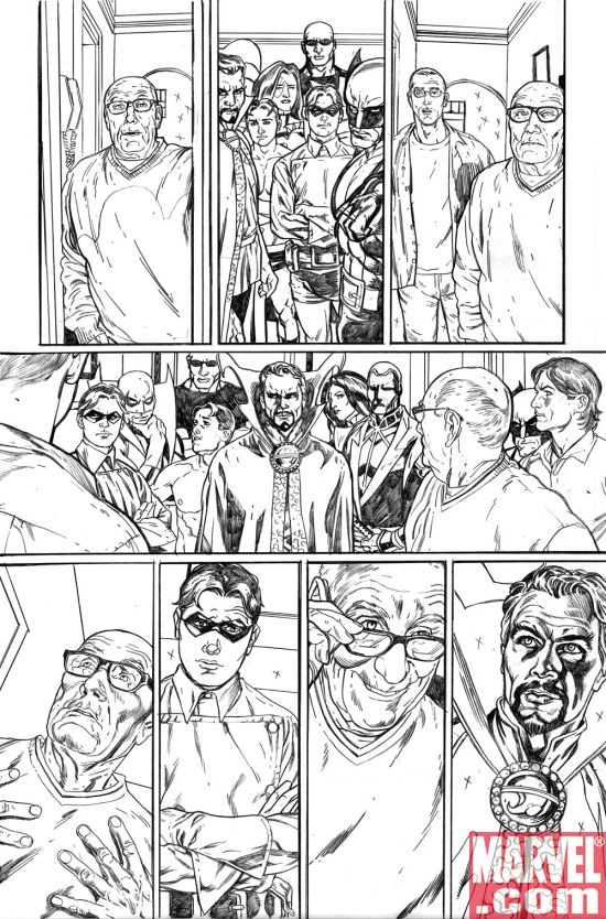 AVENGERS/ INVADERS #6 black and white preview art