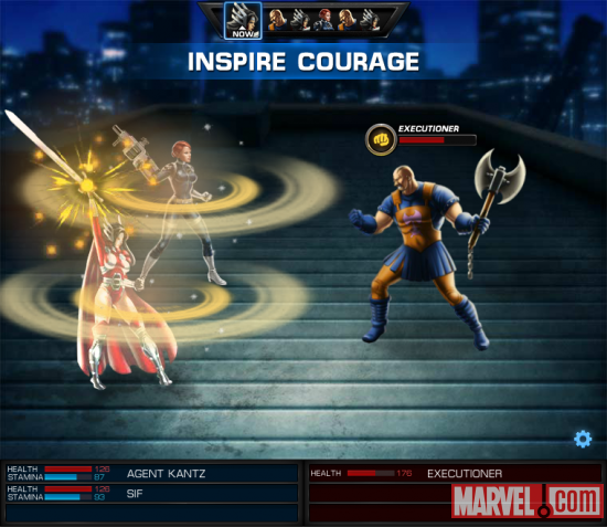 Sif vs. Executioner screen shot from Marvel: Avengers Alliance