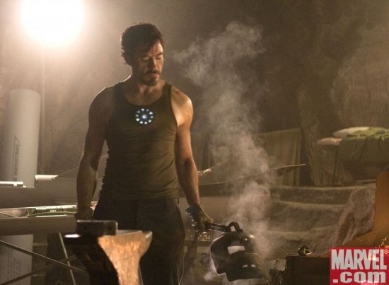 Tony Stark, forging the Mark I armor