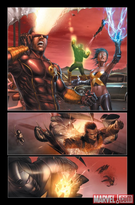X-FORCE #27 interior art by Mike Choi and Sonia Oback