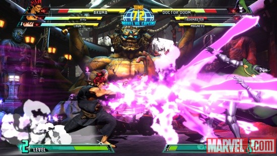 Marvel vs. Capcom 3 screenshot: Akuma vs. Doctor Doom