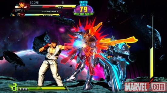 Marvel vs. Capcom 3 screenshot: Galactus vs. Ryu