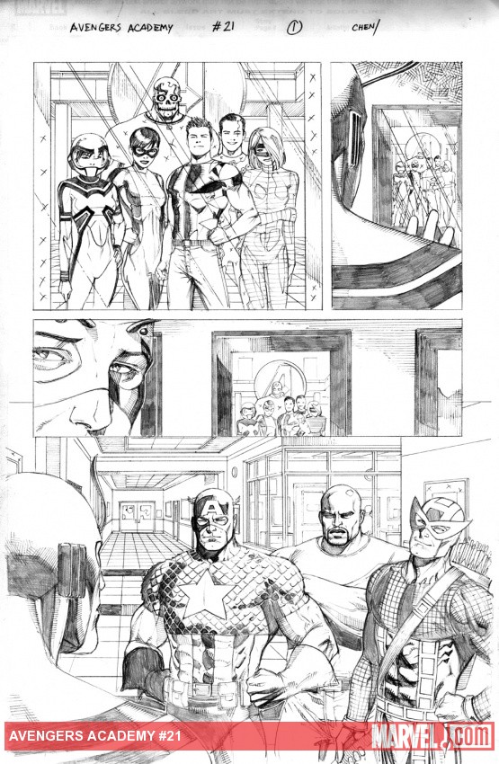 Avengers Academy #21 preview pencils by Sean Chen