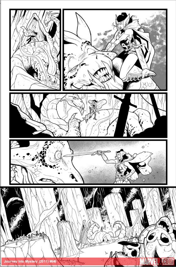 Journey Into Mystery #646 preview inks by Valerio Schiti