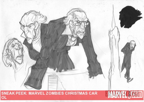 Marvel Zombies Christmas Carol sketch art by David Baldeon