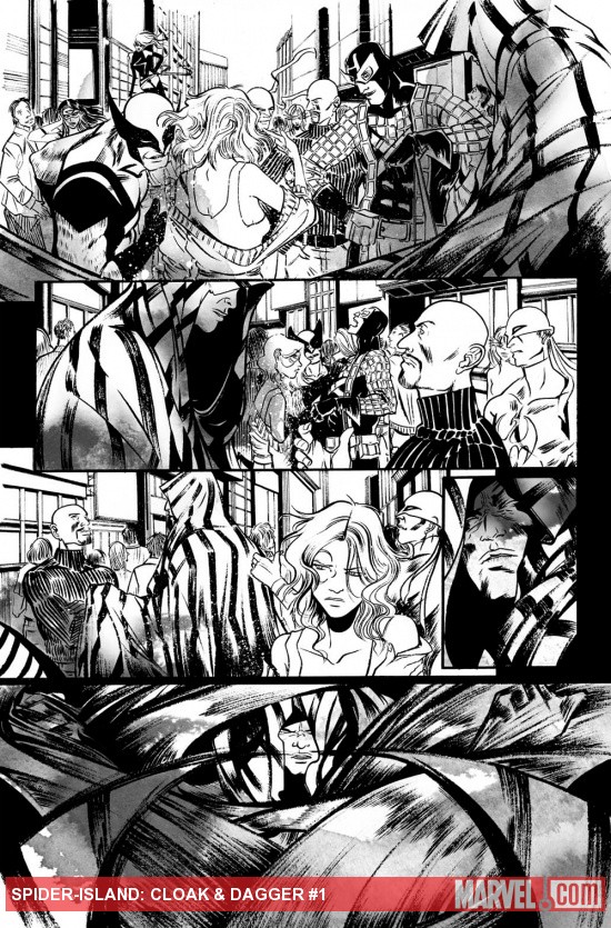 Spider-Island: Cloak & Dagger #1 preview inks by Emma Rios