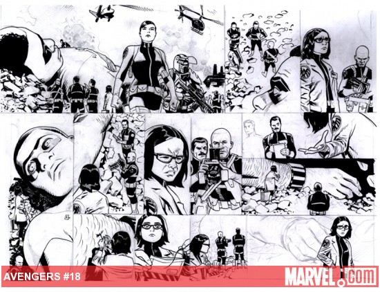 Avengers (2010) #18 in progress preview art by Daniel Acuna
