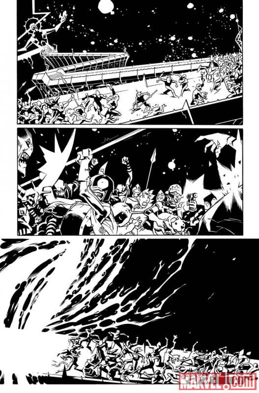 GUARDIANS OF THE GALAXY #19 black and white preview art by Wes Craig