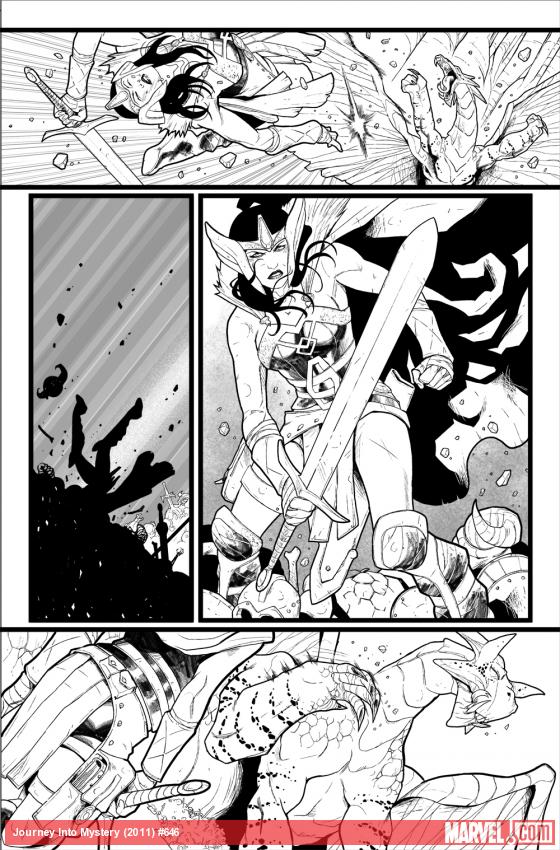 Journey Into Mystery #646 preview inks by Valerio Schiti