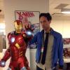 Community star Danny Pudi with Iron Man, taken with Walmart's Super Hero Augmented Reality App
